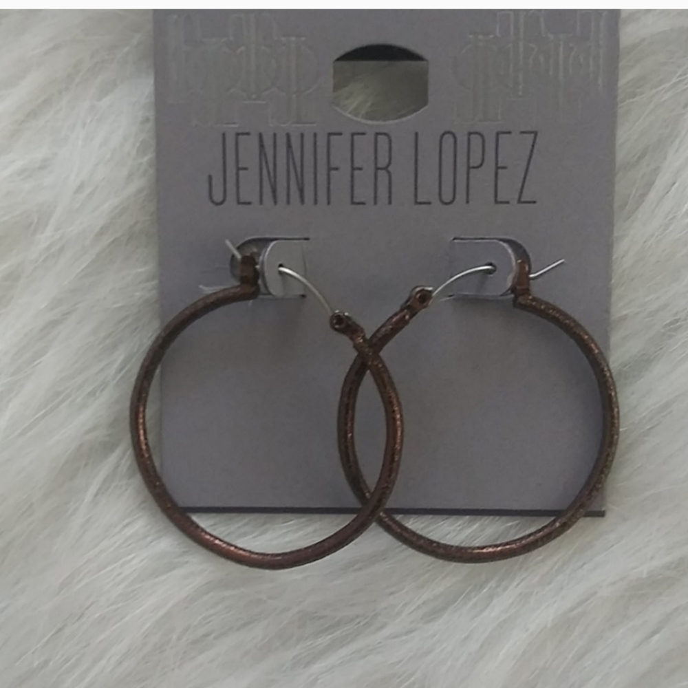 Jennifer Lopez Antique Gold Hoop Earrings